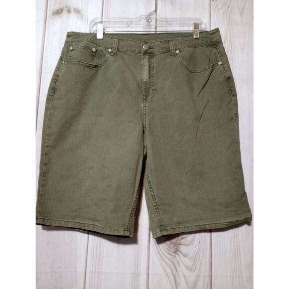 Christopher and Banks Shorts Ladies 16 Green‎ Denim - Picture 1 of 7